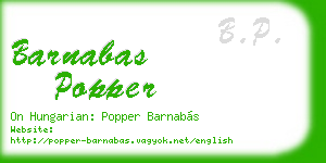barnabas popper business card